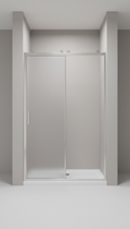 Minimalist Brushed Aluminum Sliding Shower Door