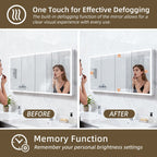 72"X32"Led Medicine Cabinet Bathroom Mirror Recessed /Wall Mounted, Anti-Fog