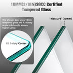 (56-60)''x76'' Frameless Double Sliding Shower Door, 10mm SGCC Tempered Glass