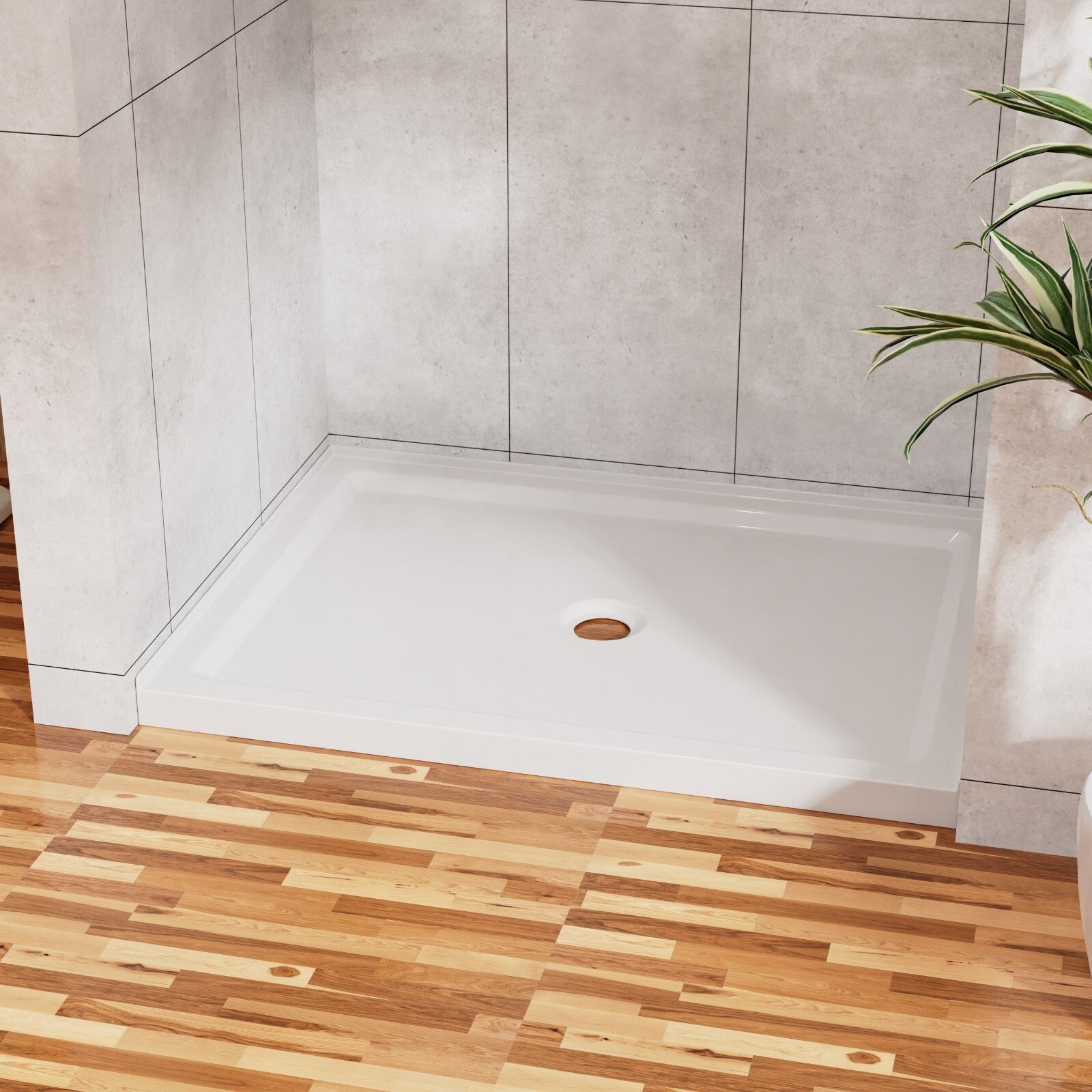 Rectangular White ABS Shower Base 32"x48" Shower Pan without drain set