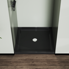36'' Square Shower Base Black ABS, high-gloss,Centered Drain, without  drain set