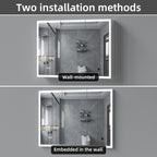 48"X32"Led Medicine Cabinet Bathroom Mirror Recessed /Wall Mounted, Anti-Fog