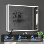 48"X32"Led Medicine Cabinet Bathroom Mirror Recessed /Wall Mounted, Anti-Fog