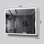 48"X32"Led Medicine Cabinet Bathroom Mirror Recessed /Wall Mounted, Anti-Fog