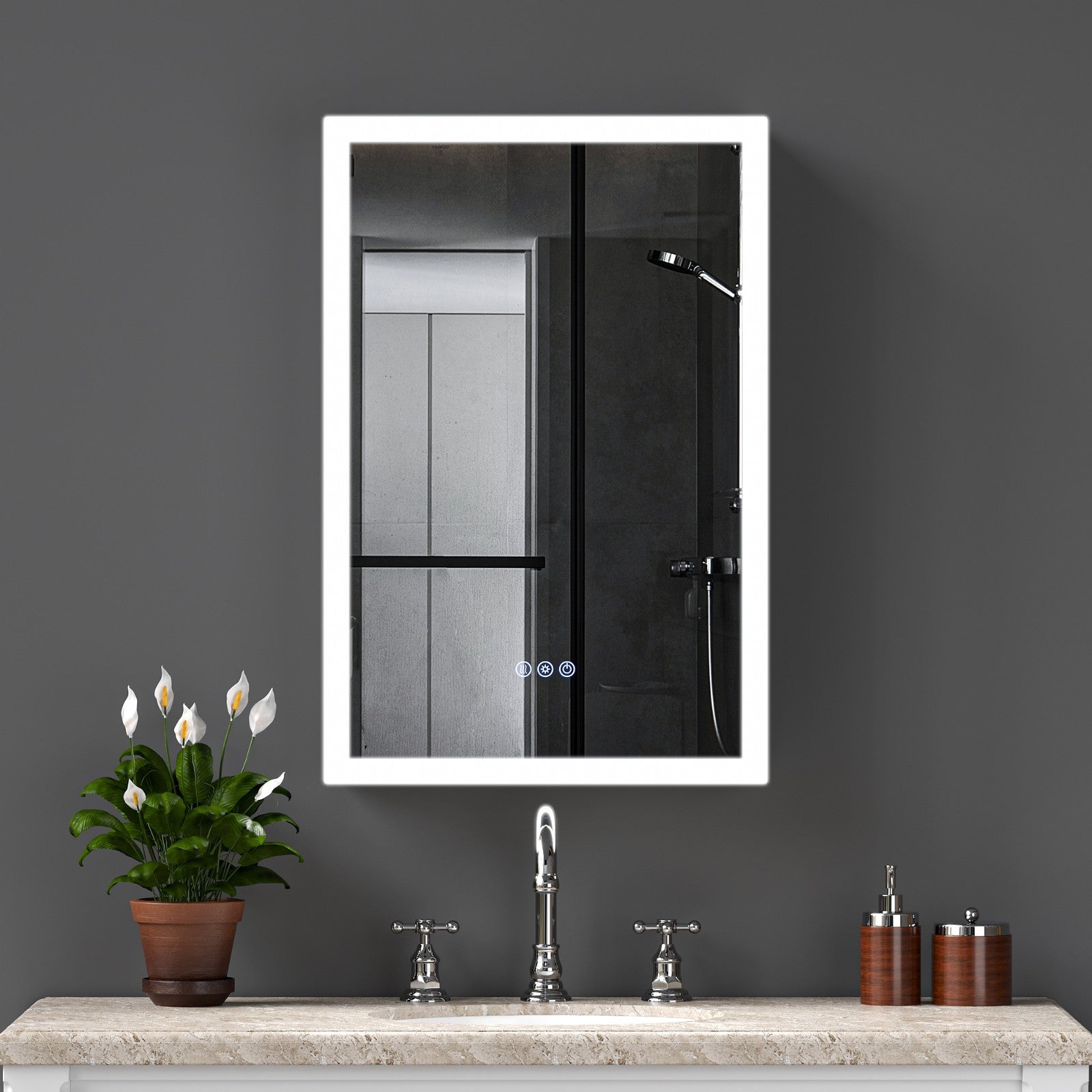 20"X30"Led Medicine Cabinet Bathroom Mirror Recessed /Wall Mounted,Anti-Fog