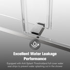 (56-60)''x76'' Frameless Double Sliding Shower Door, 10mm SGCC Tempered Glass