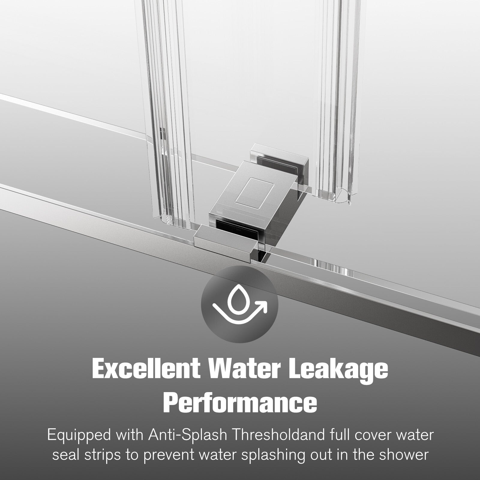 (56-60)''x76'' Frameless Double Sliding Shower Door, 10mm SGCC Tempered Glass