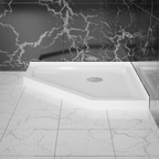 36"x36" Corner Shower Pan Base Neo-Angle Center Drain, No Drainage Set