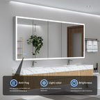 84"X36"Led Medicine Cabinet Bathroom Mirror Recessed /Wall Mounted, Anti-Fog