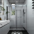 (56-60)''x76'' Frameless Double Sliding Shower Door, 10mm SGCC Tempered Glass