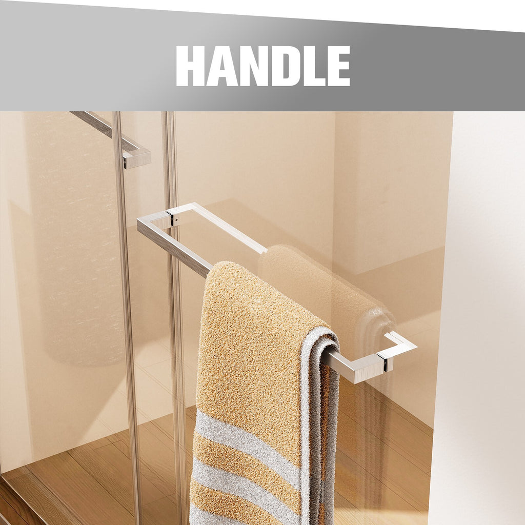 56-60"W x 76"H Double Sliding Shower Door in Brushed Nickel,  10mm Clear Glass
