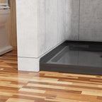 36'' Square Shower Base Black ABS, high-gloss,Centered Drain, without  drain set