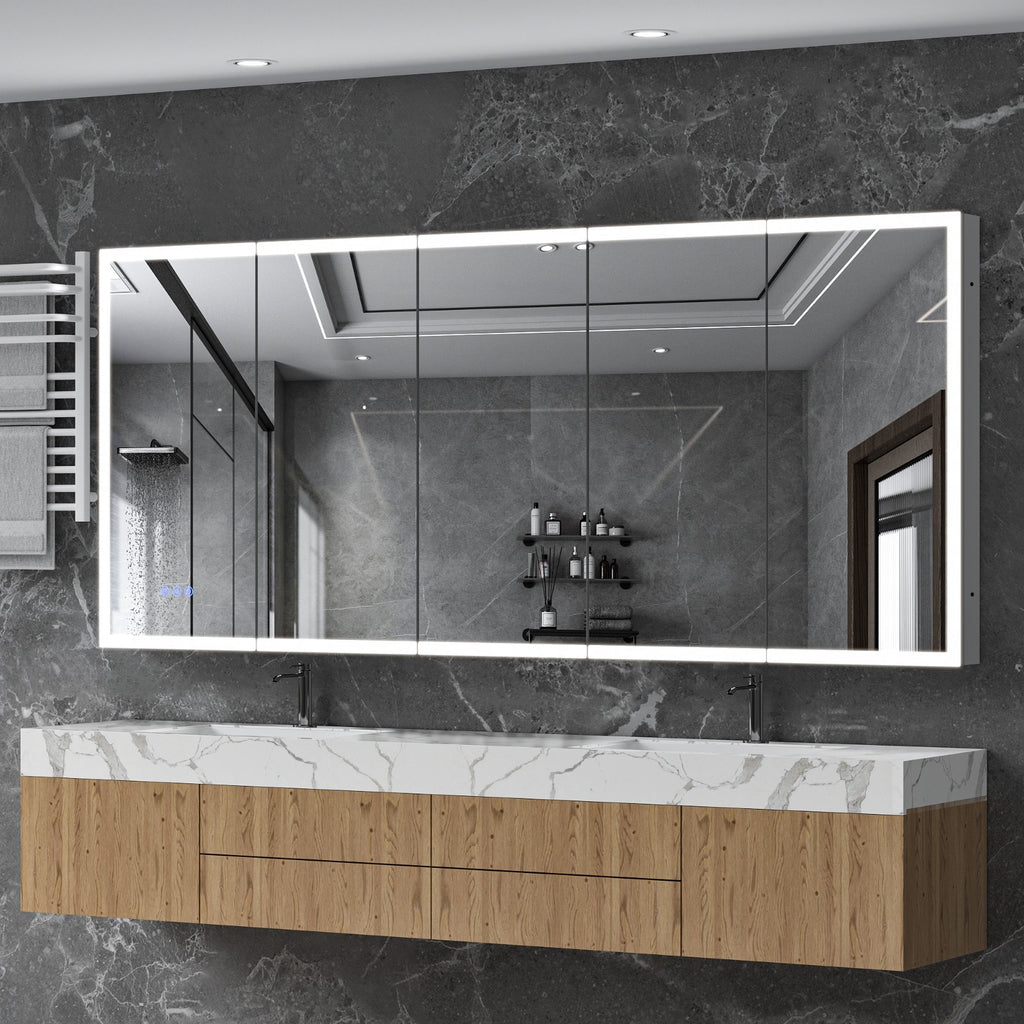 84"X36"Led Medicine Cabinet Bathroom Mirror Recessed /Wall Mounted, Anti-Fog