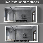 72"X32"Led Medicine Cabinet Bathroom Mirror Recessed /Wall Mounted, Anti-Fog