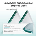 68-72x76" Frameless Double Slide Shower Door 3/8" Tempered Glass Brushed Nickel