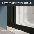 （56"-60") x70"  Tri-fold Sliding Shower Door, Matte Black, 6mm Tempered Glass