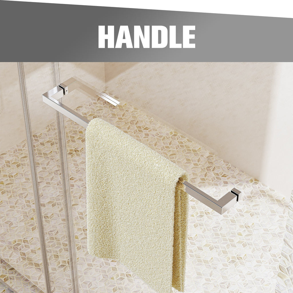 56-60"W x 76"H Double Sliding Shower Door in Chrome,  3/8'' (10mm) Clear Glass