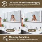 84"X36"Led Medicine Cabinet Bathroom Mirror Recessed /Wall Mounted, Anti-Fog