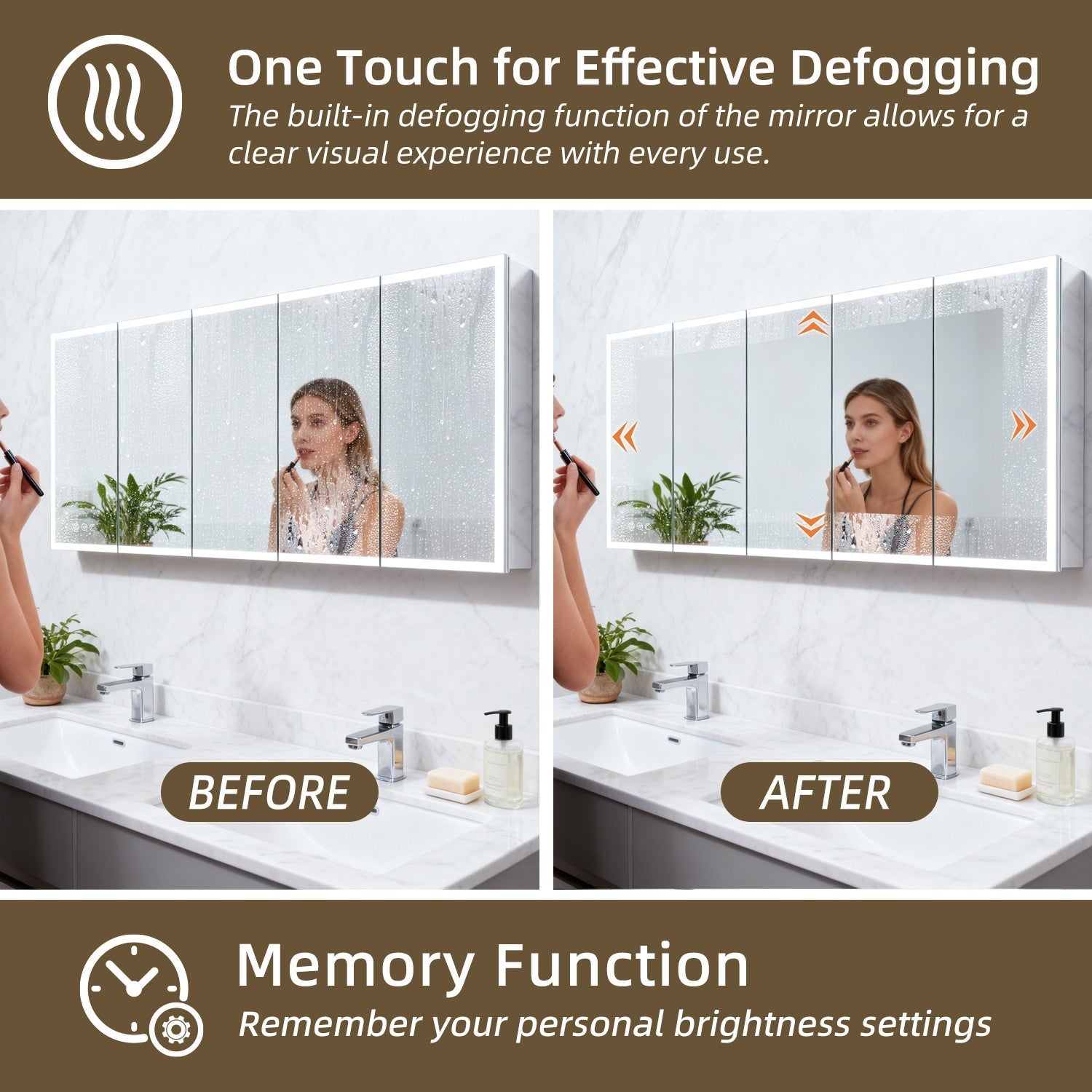 84"X36"Led Medicine Cabinet Bathroom Mirror Recessed /Wall Mounted, Anti-Fog