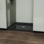 36'' Square Shower Base Black ABS, high-gloss,Centered Drain, without  drain set