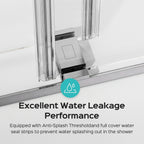68-72x76" Frameless Double Slide Shower Door 3/8" Tempered Glass Brushed Nickel