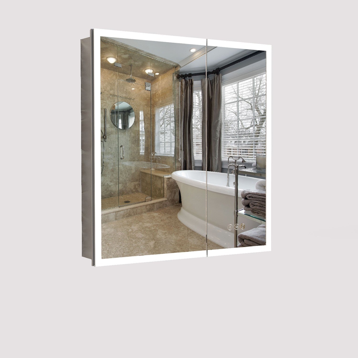 30"X32"Led Medicine Cabinet Bathroom Mirror Recessed /Wall Mounted,Anti-Fog