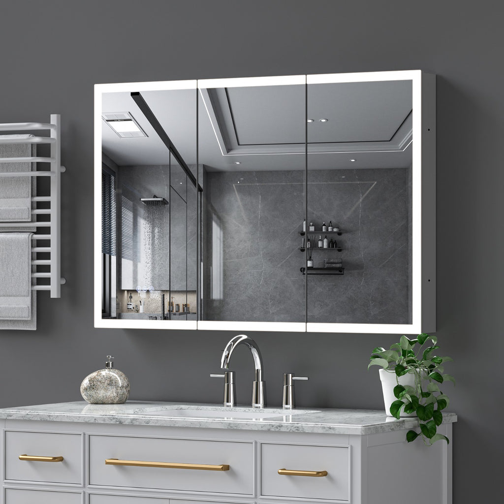 48"X32"Led Medicine Cabinet Bathroom Mirror Recessed /Wall Mounted, Anti-Fog