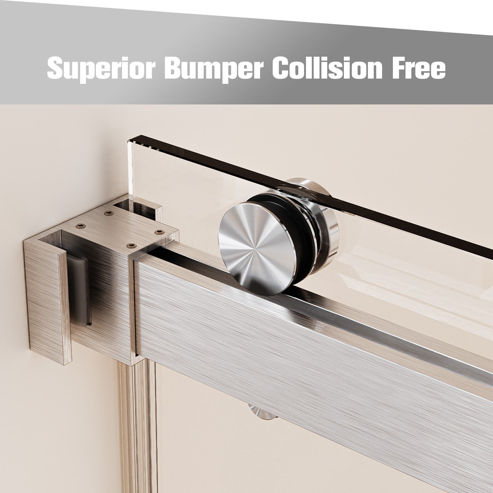 56-60"W x 76"H Double Sliding Shower Door in Brushed Nickel,  10mm Clear Glass