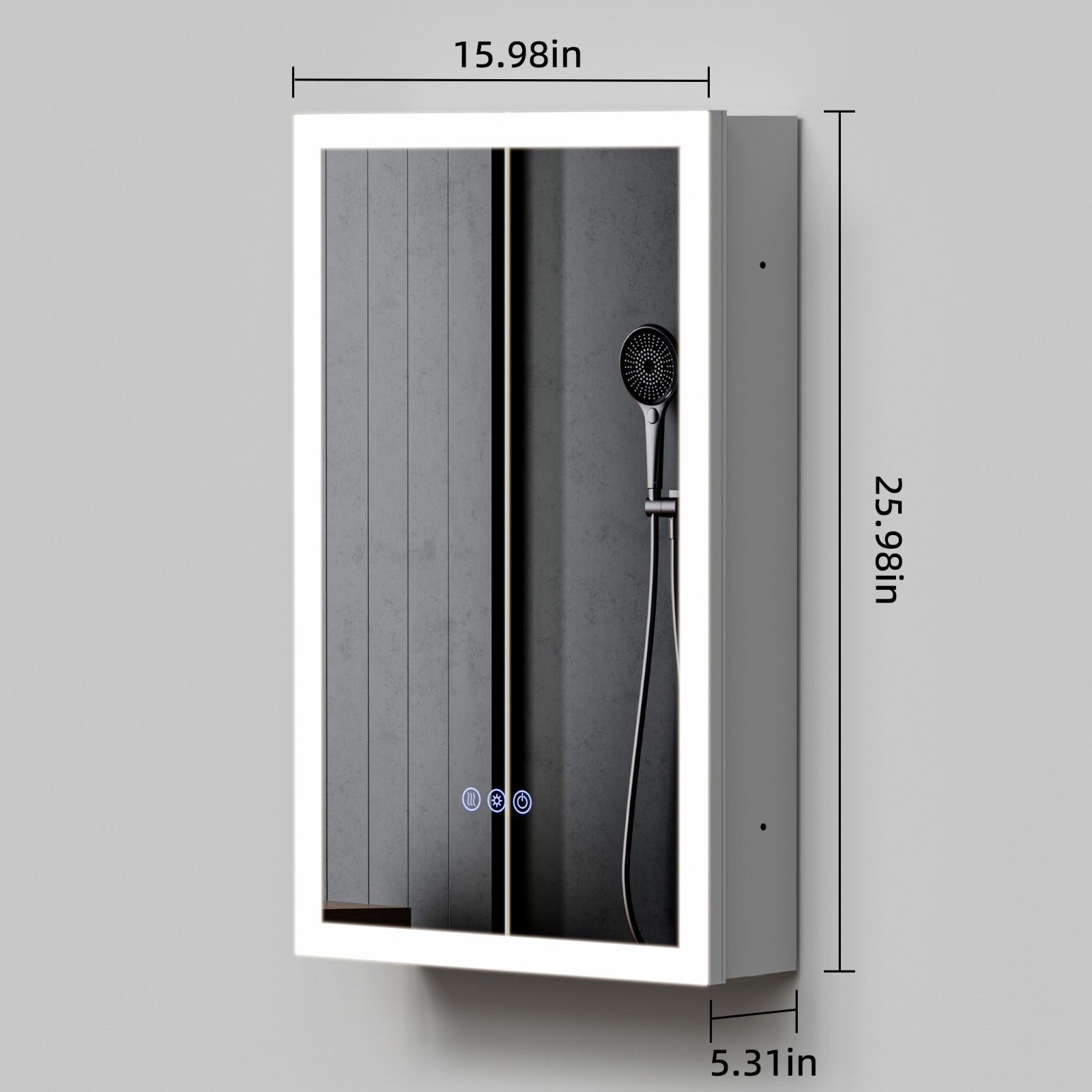 16"X26"Led Medicine Cabinet Bathroom Mirror Recessed /Wall Mounted,Anti-Fog