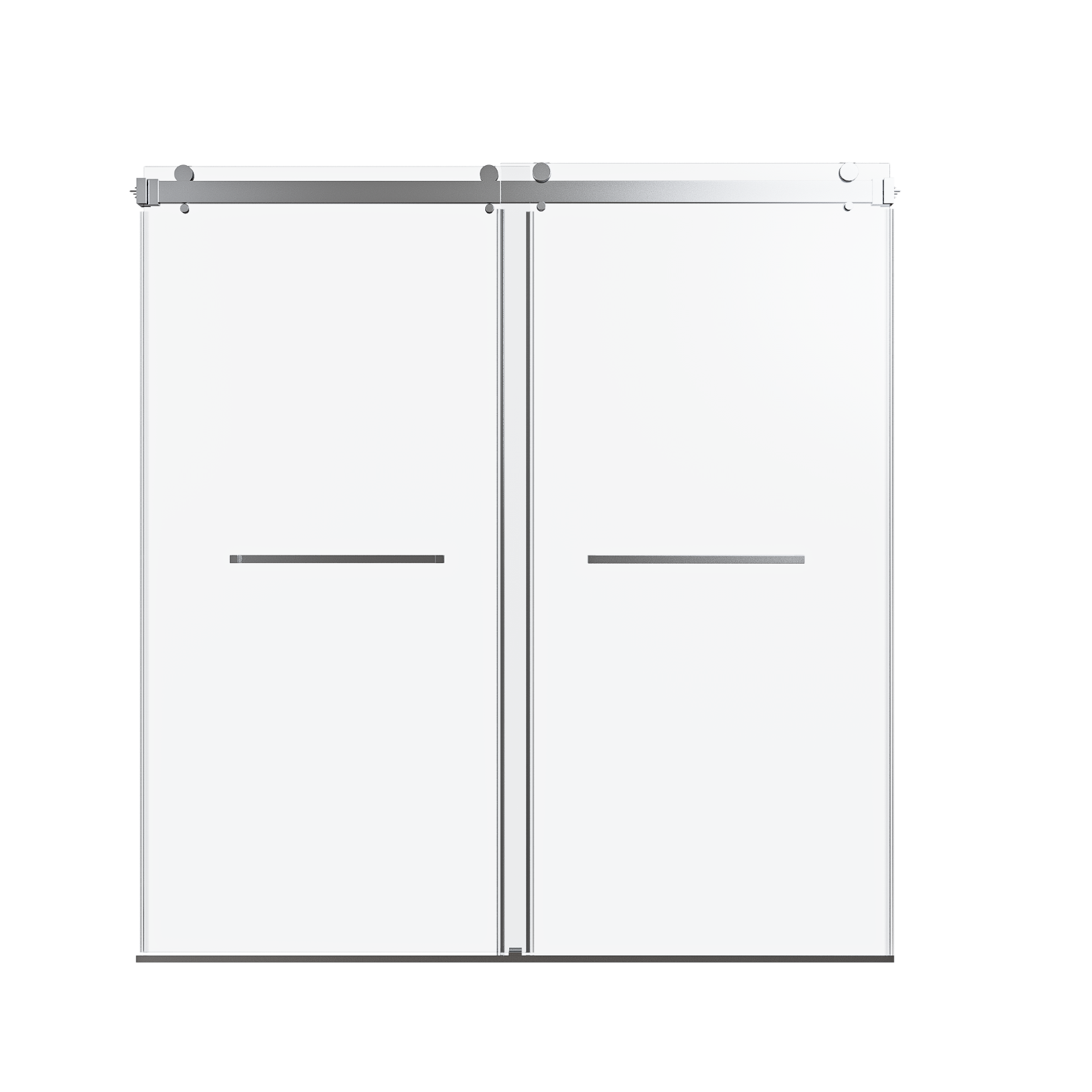 （68-72）''x76" Double Sliding Shower Door 3/8"Tempered Glass Chrome No Soft-close