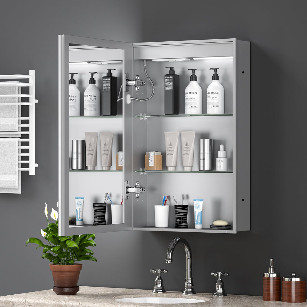 20"X30"Led Medicine Cabinet Bathroom Mirror Recessed /Wall Mounted,Anti-Fog