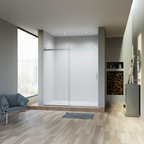 68-72"W*76"H Frameless Single Sliding Soft-Close Shower Doors 3/8"Tempered Glass