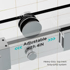 （68-72）''x76" Double Sliding Shower Door 3/8"Tempered Glass Chrome No Soft-close