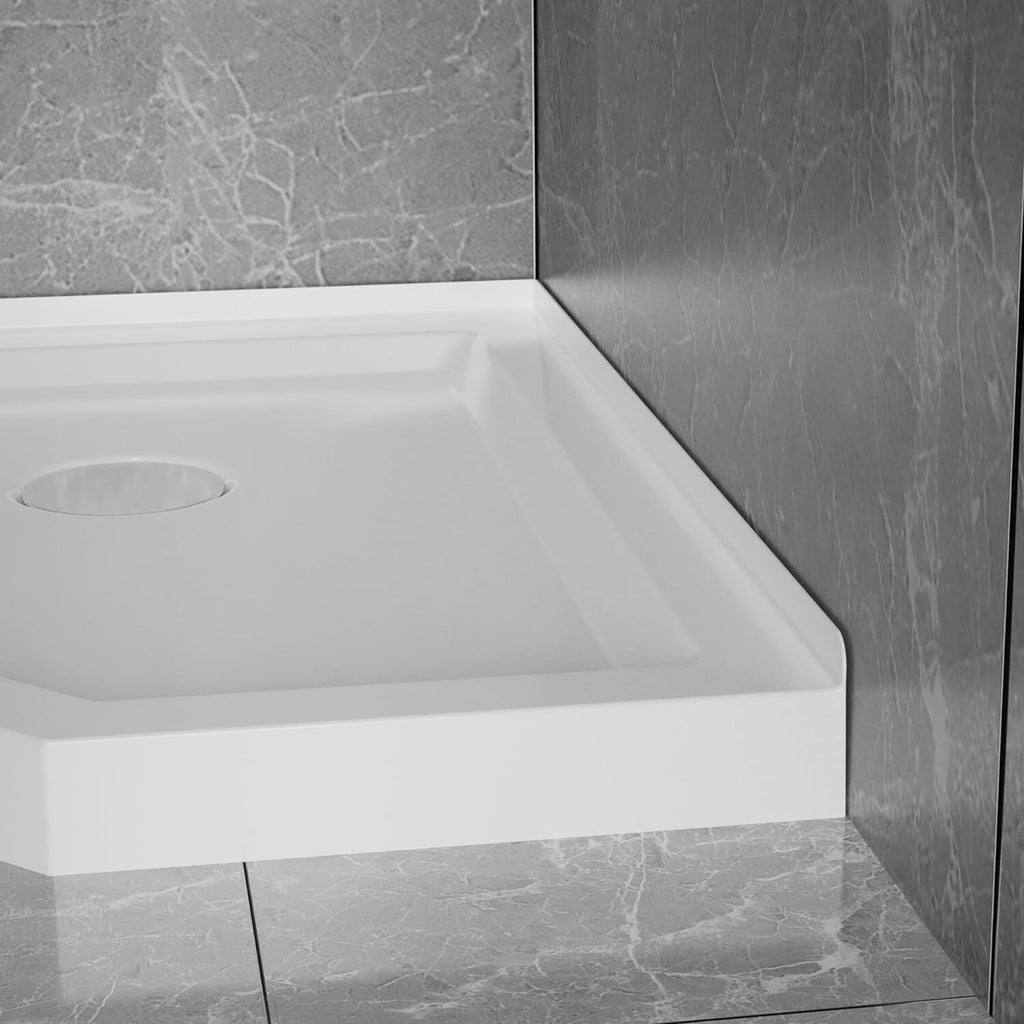 36"x36" Corner Shower Pan Base Neo-Angle Center Drain, No Drainage Set