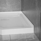 36"x36" Corner Shower Pan Base Neo-Angle Center Drain, No Drainage Set