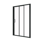 （44"-48"） x70" Tri-fold Sliding Shower Door, Matte Black, 6mm Tempered Glass