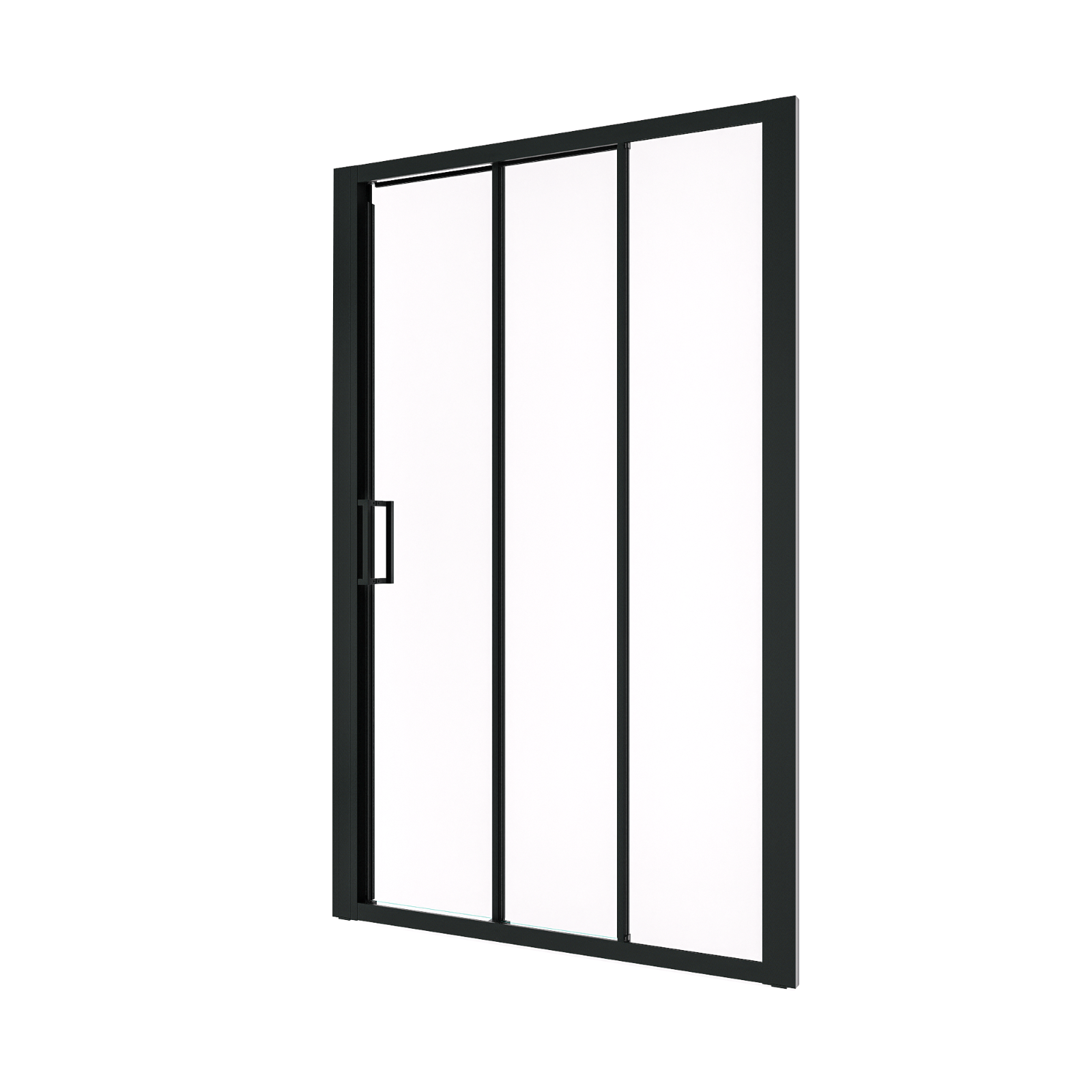 （44"-48"） x70" Tri-fold Sliding Shower Door, Matte Black, 6mm Tempered Glass