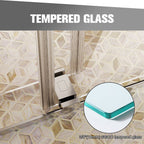 56-60"W x 76"H Double Sliding Shower Door in Chrome,  3/8'' (10mm) Clear Glass