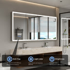 72"X32"Led Medicine Cabinet Bathroom Mirror Recessed /Wall Mounted, Anti-Fog