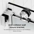 68-72x76" Frameless Double Slide Shower Door 3/8" Tempered Glass Brushed Nickel