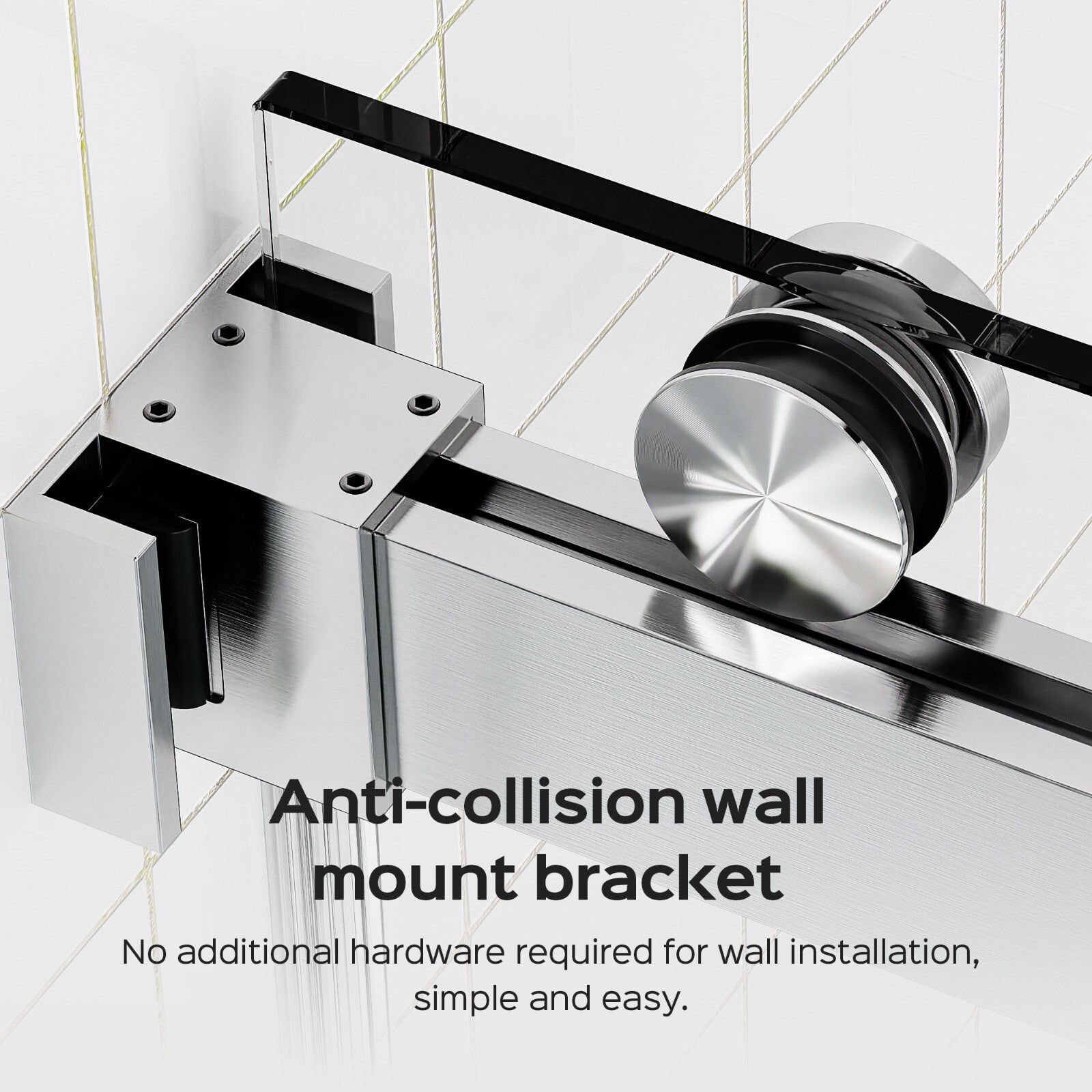 68-72x76" Frameless Double Slide Shower Door 3/8" Tempered Glass Brushed Nickel