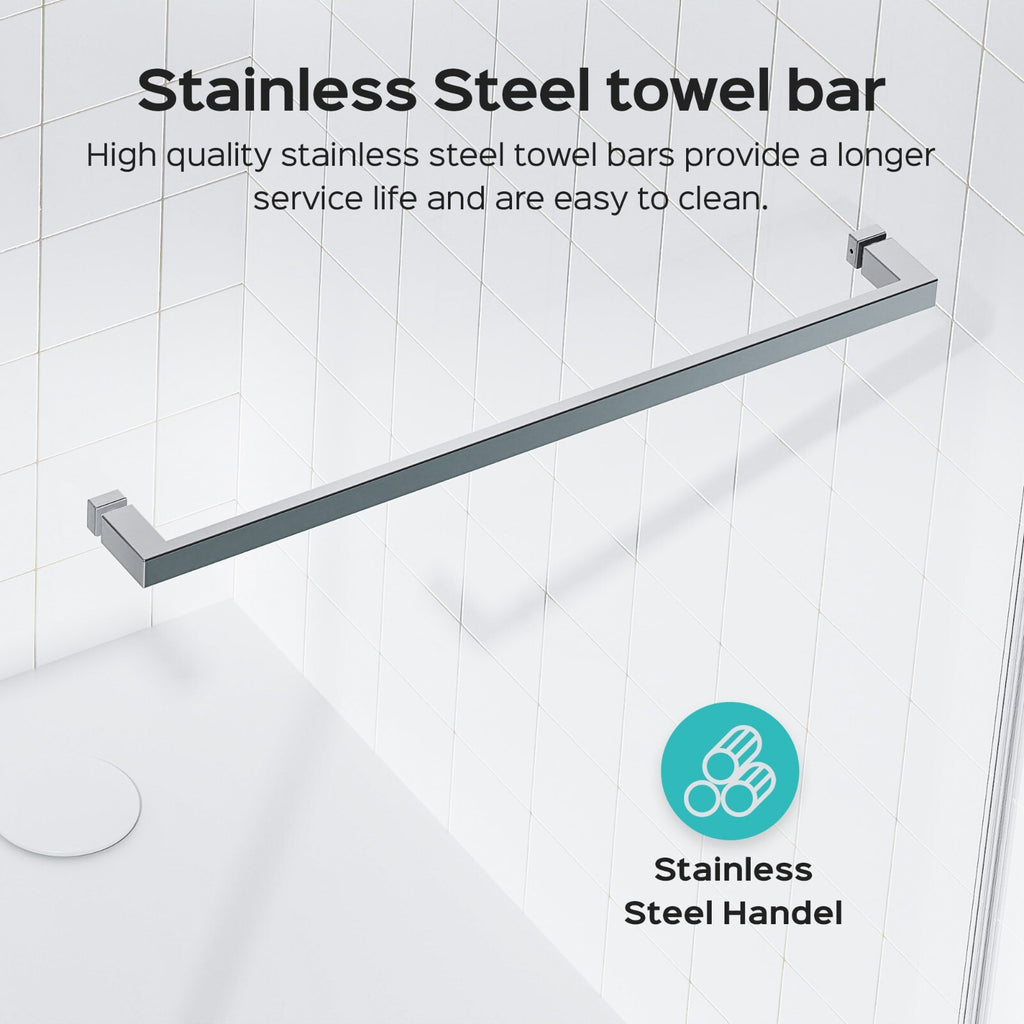 （68-72）''x76" Double Sliding Shower Door 3/8"Tempered Glass Chrome No Soft-close