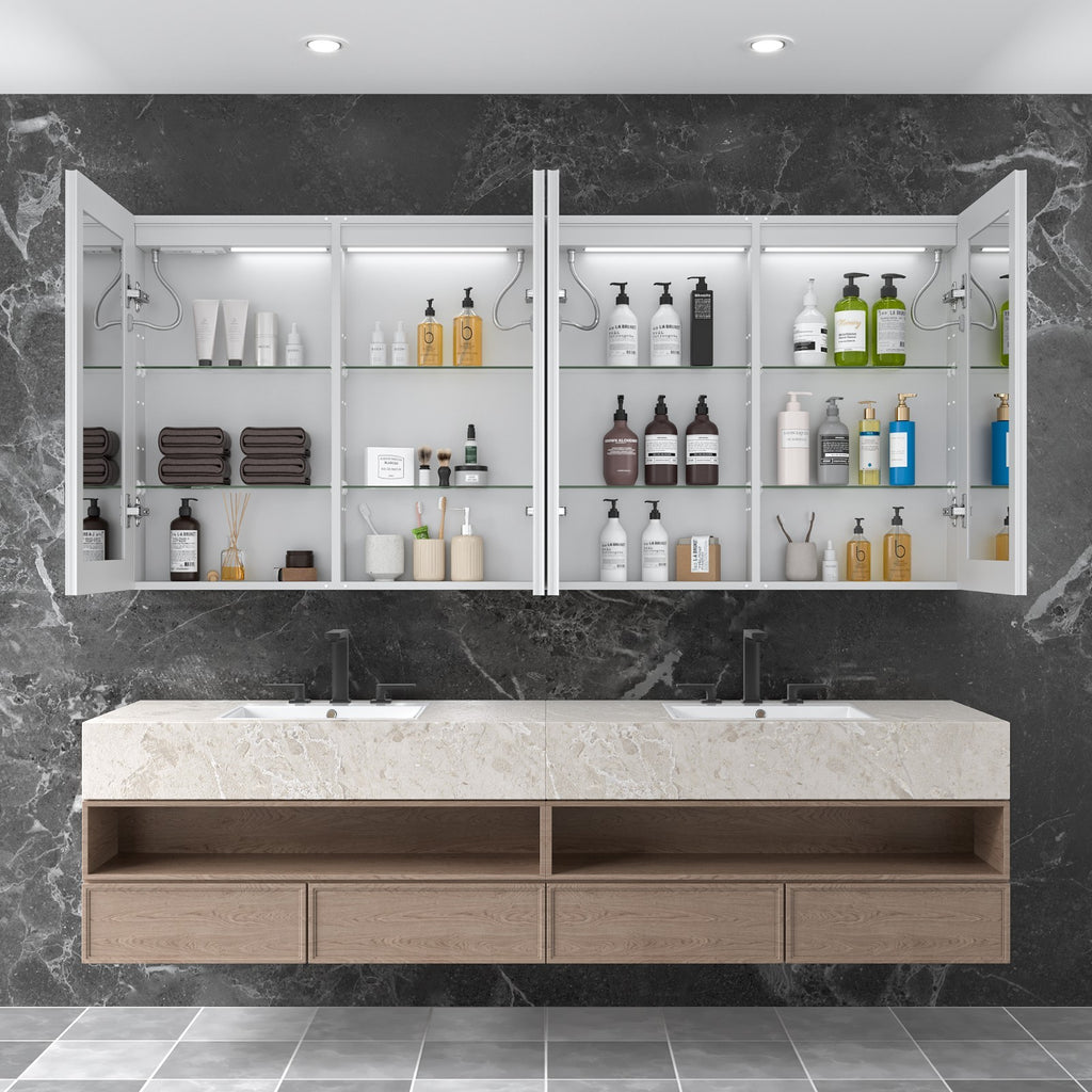 72"X32"Led Medicine Cabinet Bathroom Mirror Recessed /Wall Mounted, Anti-Fog