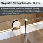 68-72"W*76"H Frameless Single Sliding Soft-Close Shower Doors 3/8"Tempered Glass