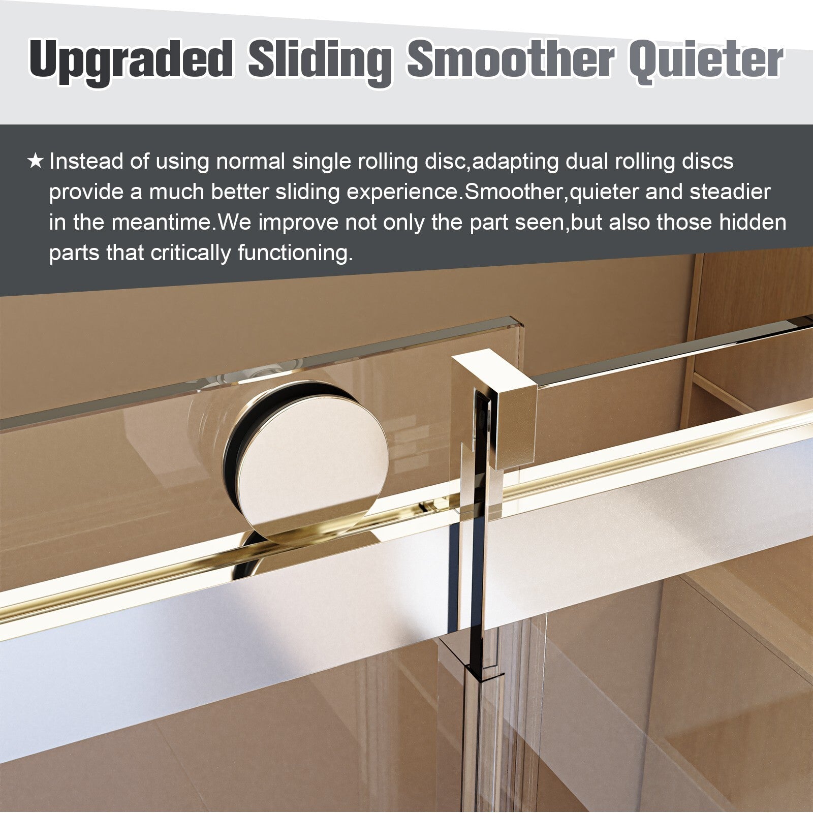 68-72"W*76"H Frameless Single Sliding Soft-Close Shower Doors 3/8"Tempered Glass