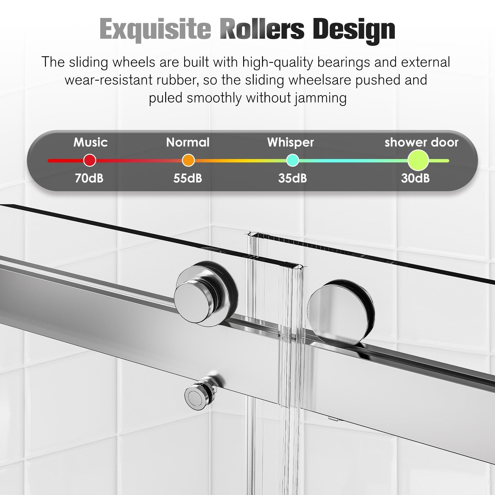 (56-60)''x76'' Frameless Double Sliding Shower Door, 10mm SGCC Tempered Glass