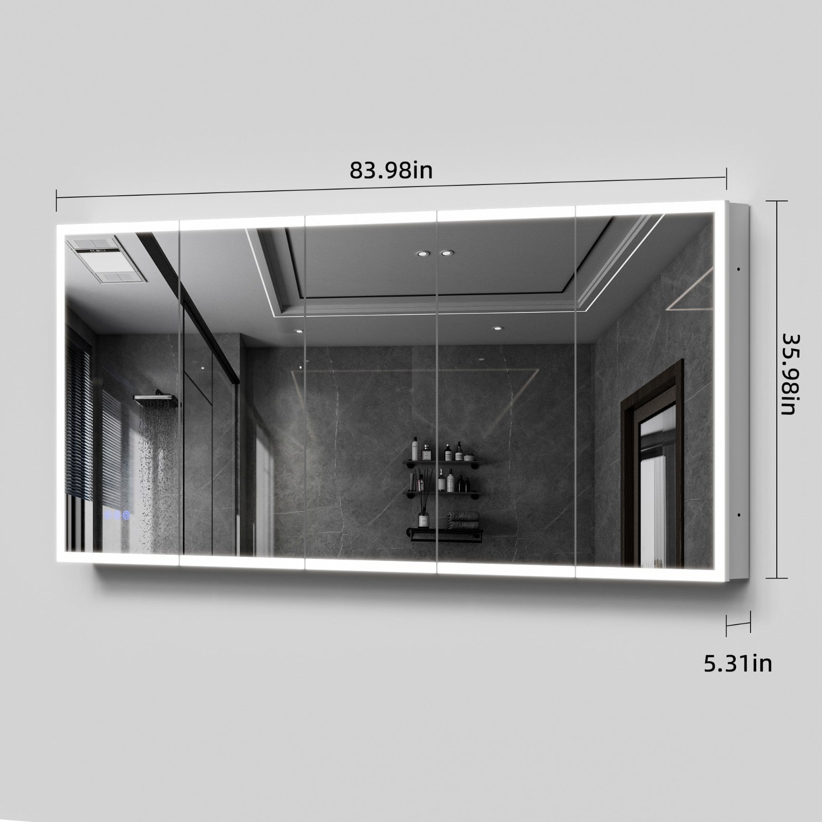84"X36"Led Medicine Cabinet Bathroom Mirror Recessed /Wall Mounted, Anti-Fog
