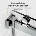 （68-72）''x76" Double Sliding Shower Door 3/8"Tempered Glass Chrome No Soft-close
