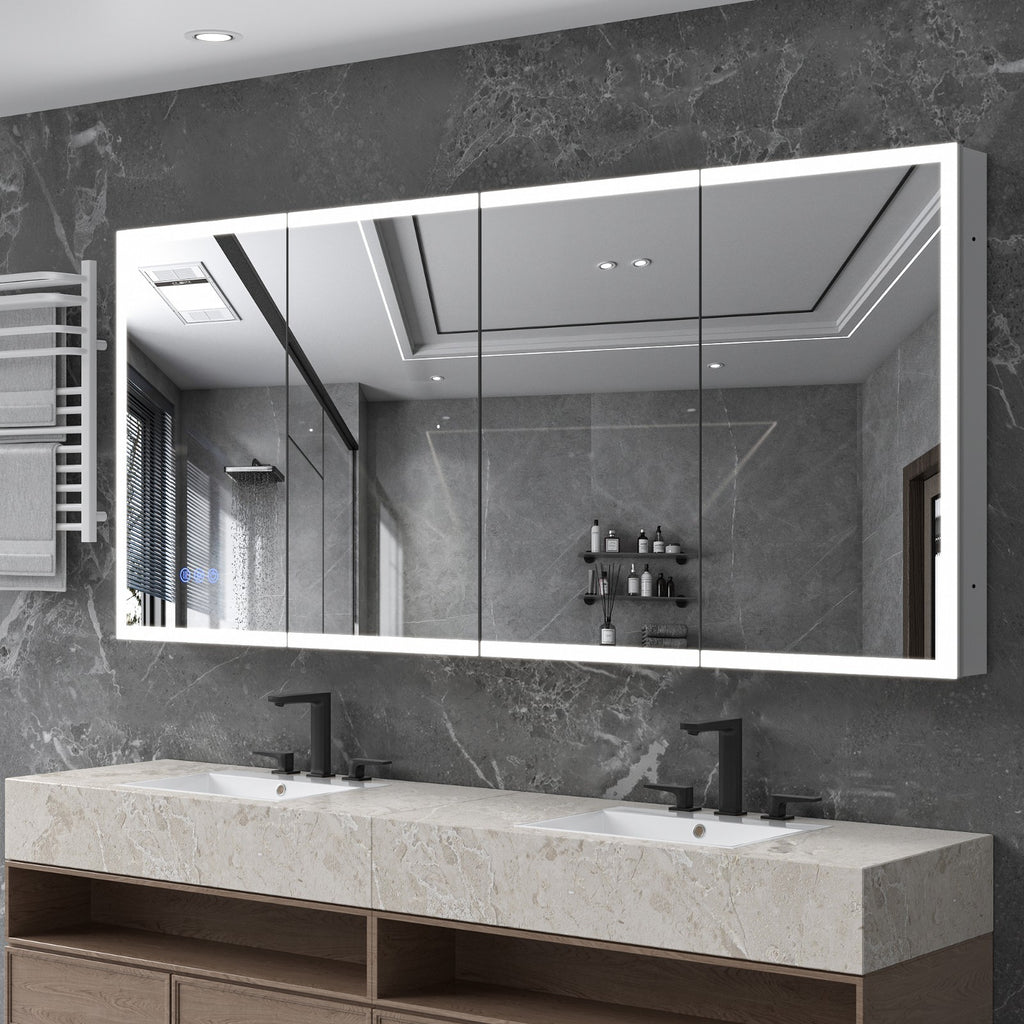72"X32"Led Medicine Cabinet Bathroom Mirror Recessed /Wall Mounted, Anti-Fog
