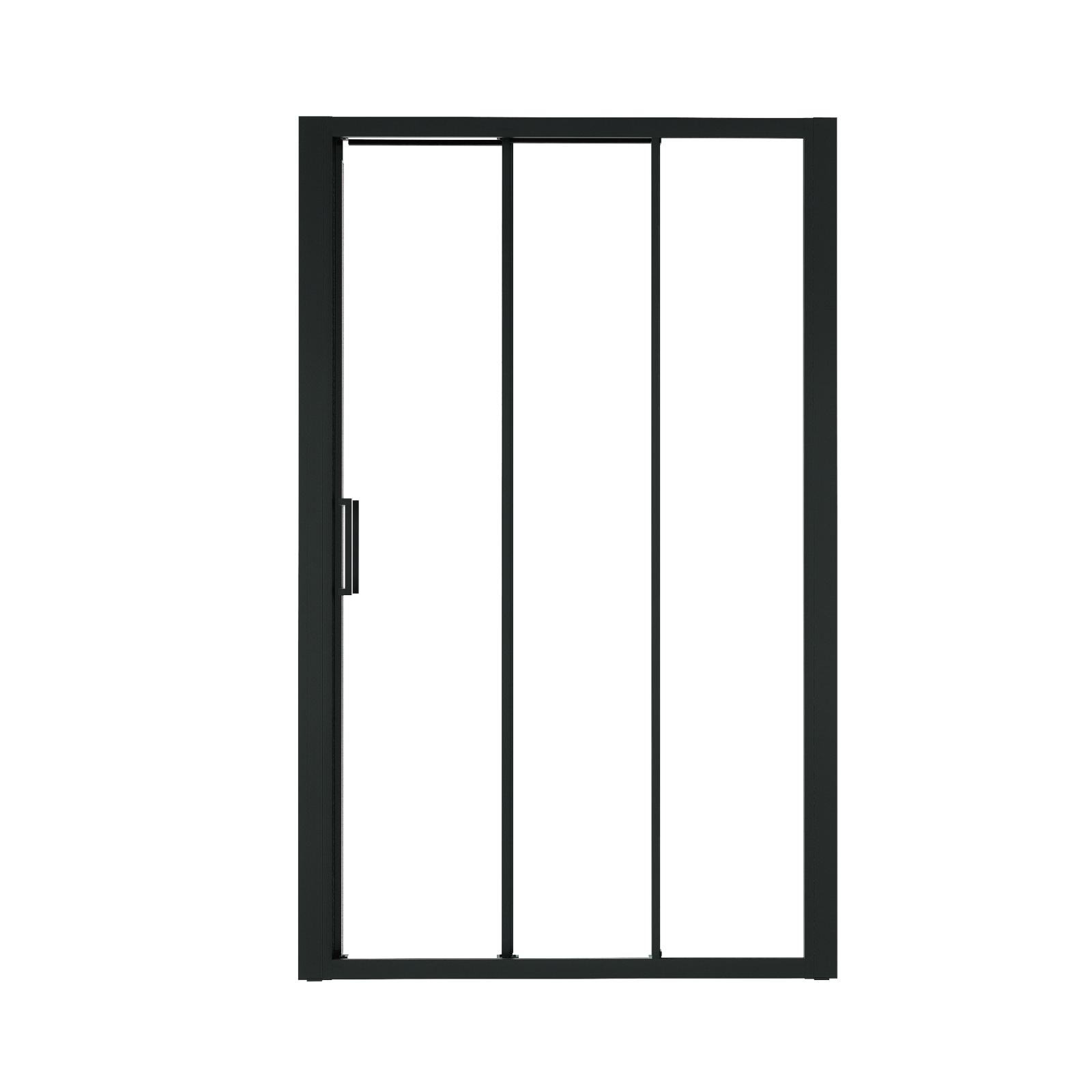 （44"-48"） x70" Tri-fold Sliding Shower Door, Matte Black, 6mm Tempered Glass